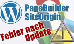 WordPress- und Achtung-Zeichen Fehlerwarnung bei SiteOrigin-Update